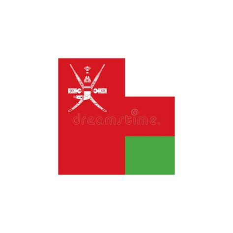 Oman Flag Vector Square Icon Illustration Flag Of Oman Stock