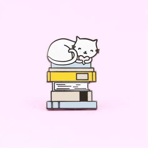Cats And Books Pin By Thecleverclove On Etsy Pin And Patches Iron On