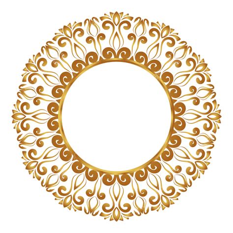 Luxus Goldener Kreisrahmen Transparent Mit Vintage Mandala