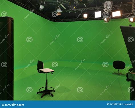 Tv Studio Two Chairs Stock Photo Image Of Modern 141981194