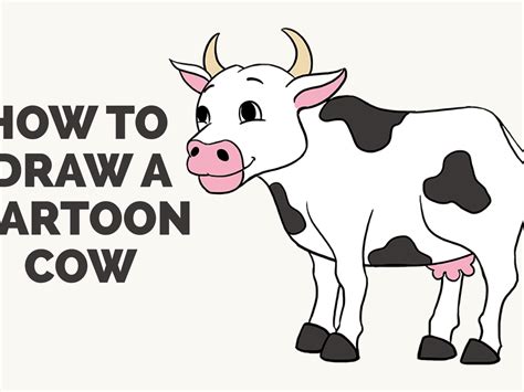 How To Draw A Cow Easy Cartoon Cow Drawing For Children Cow Drawing