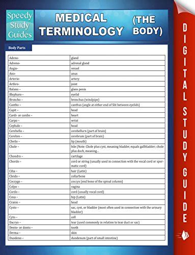 Medical Terminology The Body Speedy Study Guides Ebook Publishing