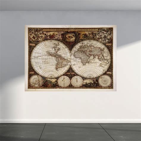 Wall Mural Ancient Vintage World Map Peel And Stick Repositionable
