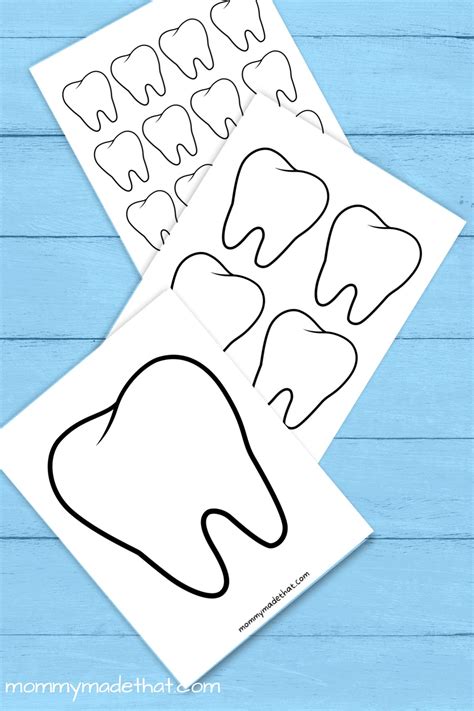 Tooth Templates Free Printable Outlines