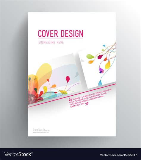 Book Cover Design Template With Abstract Colorful Vector Image