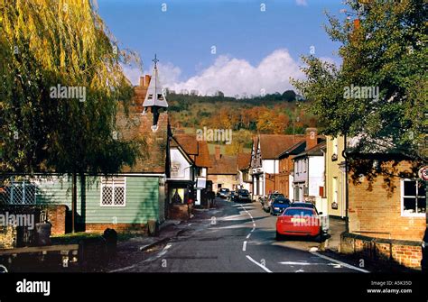 Main Street Shere Village Surrey England Photographed In The Autumn