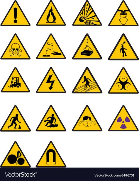 Warning Safety Signs Royalty Free Vector Image