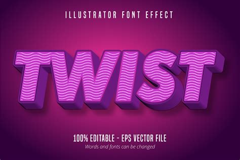 Twist Text Editable Font Effect Graphic By Mustafa Beksen · Creative