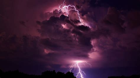 Free Download Clouds Storm Lightning Skyscapes Purple Sky Wallpaper