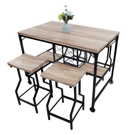 Having a great white kitchen table set at home grants you with numerous benefits for your everyday life. KARMAS PRODUCT 5 Piece Counter Height Dining Table Set ...