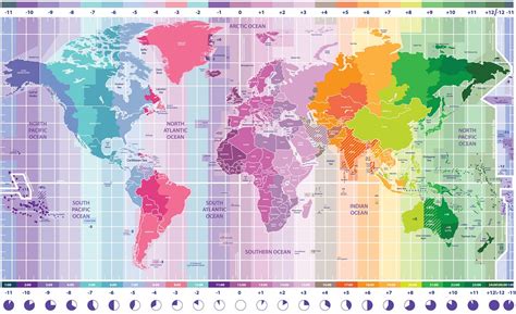 World Time Zones Supreme Guide Ruby Printable Map