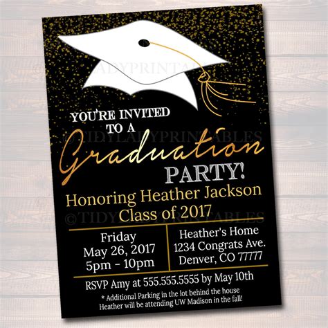 Editable Graduation Party Invitation High School Graduation Etsy