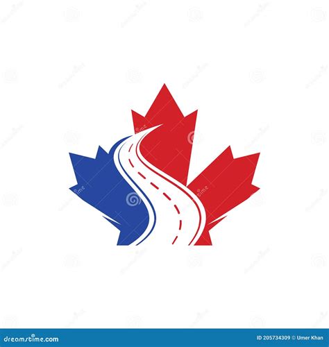 Maple Leaf Road Logo Maple Leaf Emblem Vector Stock Vector