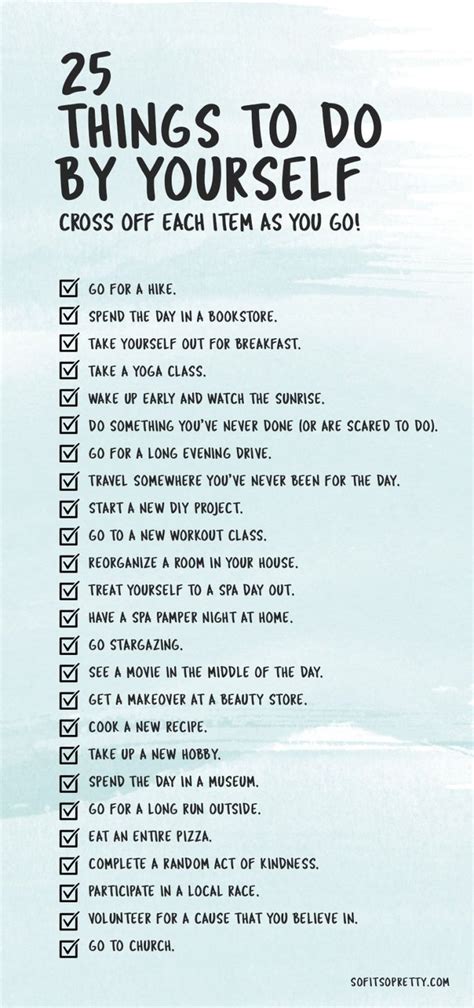 A Great List Of Things To Do By Yourself I M Not Good At Being Alone
