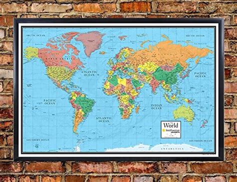 X World Wall Map By Smithsonian Journeys Blue Ocean Edition