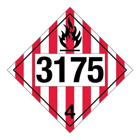 TDG Hazard Class 4 1 Flammable Solid Custom UN Number 4 X 4