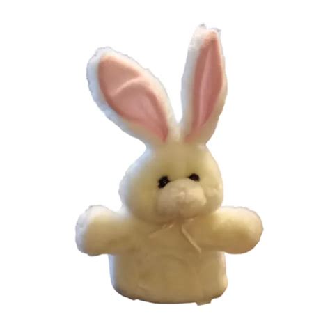 VINTAGE CURRENT INC. White Easter Bunny Rabbit Baby Child's Plush Hand
