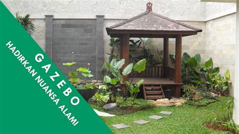 Pada gambar pertama, desain taman seperti ini dapat diletakan di samping rumah atau di belakang rumah. Gazebo : Gazebo Kayu di Taman Berkesan Indah dan Alami ...