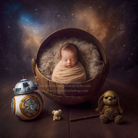 Poppet Newborn Digital Backdrop Star Wars Inspired 1 The Child