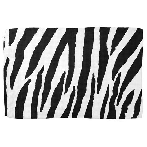 Trendy Black And White Zebra Pattern Towel White Zebra
