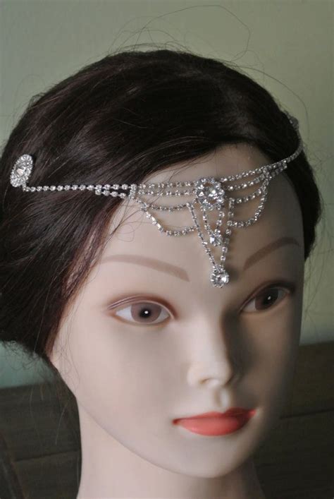 Bridal Headpiece Tiara Prom Head Band Forehead Jewelry Great Etsy