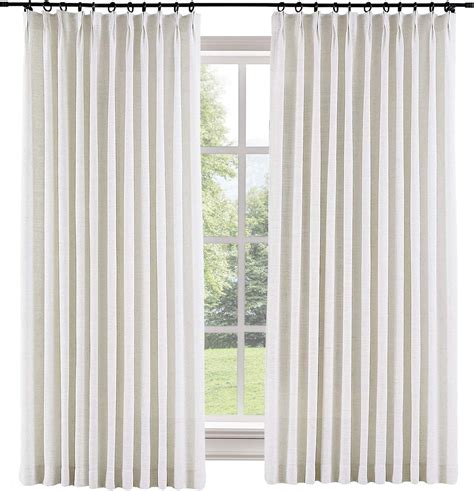 Chadmade 50 W X 96 L Polyster Linen Drapes With Blackout Lining Pinch