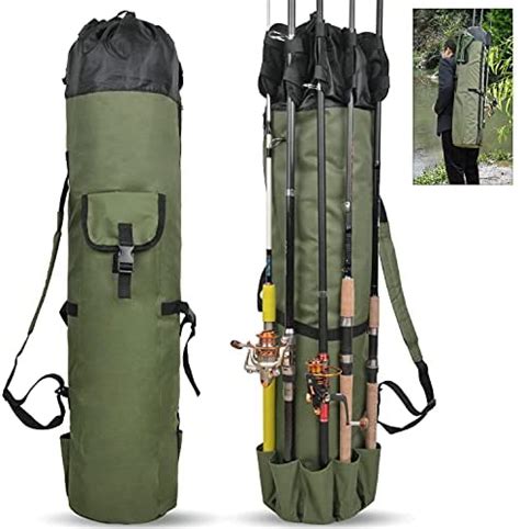 Fishing Rod Bag Pole Holder Portable Fishing Rod Case Carrier Canvas