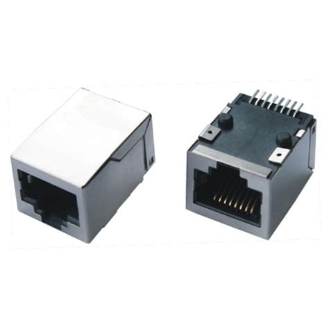 Metal Shielded Right Angle Smd Rj45 Connector With Magnetics China
