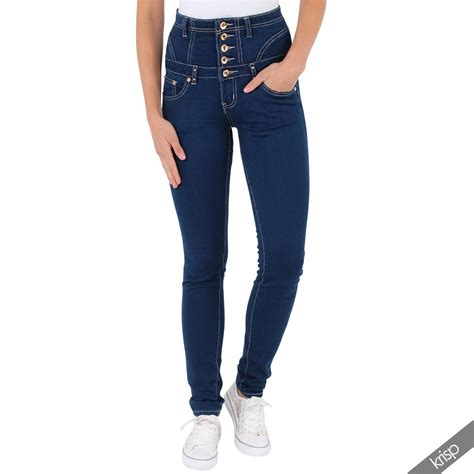 Womens Sexy Zip Back High Waist Stretch Skinny Slim Fit Leg Jeans Pants