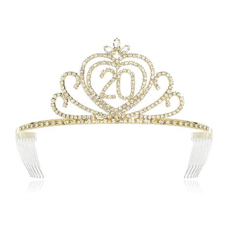 Buy Dczerong Girls 20th Birthday Princess Tiara Crown Gold Women 20