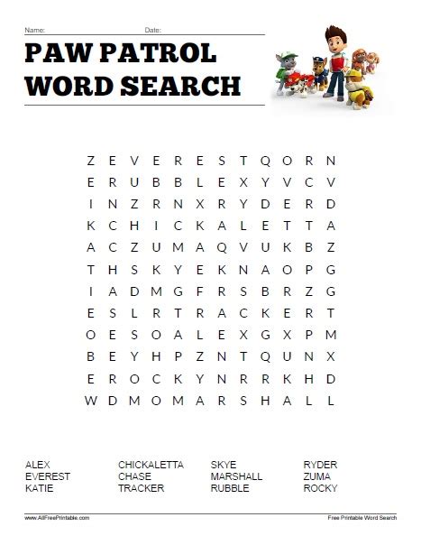 Paw Patrol Printable Activities Printable Word Searches Hot Sex Picture