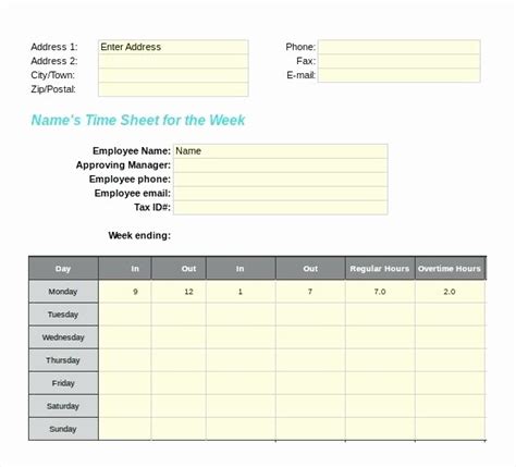 50 Bi Monthly Timesheet Template Excel