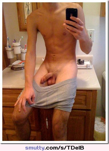Teenboy Gay Malenude Selfie Tan Twink Cock Underweardown