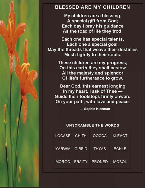 Poem Blessed Are My Children In 2020 Poems Little Prayer My Wish
