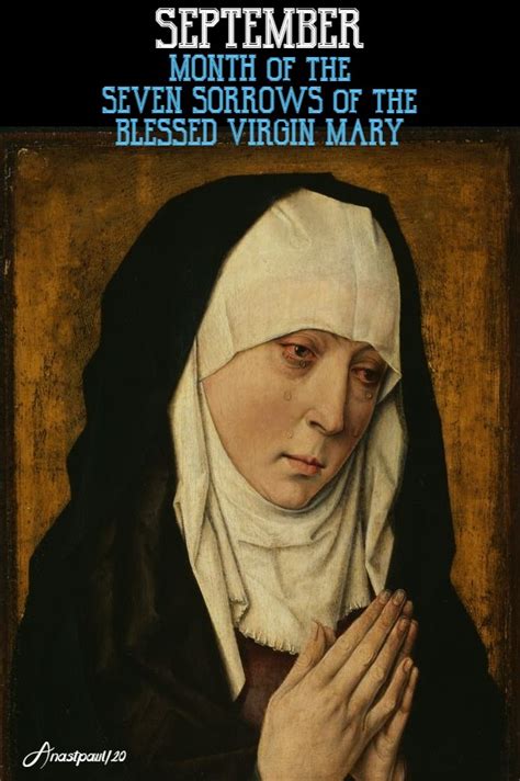 September Month Of The Seven Sorrows Of The Blessed Virgin Mary