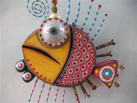 Twisted Fish 8 Original Found Object Sculpture Wall Art By Fig Jam