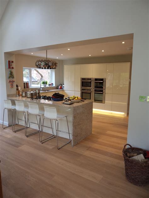This Stunning Handleless White Kitchen Is Perfect In This Large Open