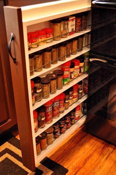 This provides the ideal access and smooth operation. sliding spice rack plans | Fascinating | Pull out spice ...