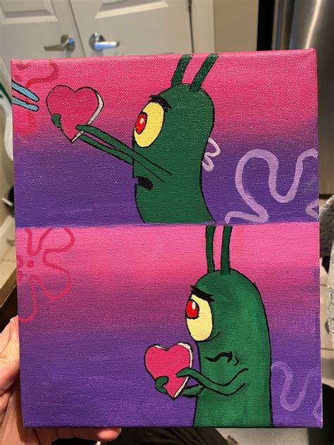 Spongebob Valentines Day Canvas Etsy