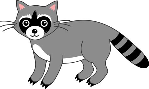 Cute Grey Raccoon Free Clip Art