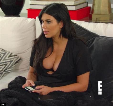 Kim Kardashian Gives Eyeful Of Her Bosom With Kris Jenner In Kuwtk Daily Mail Online