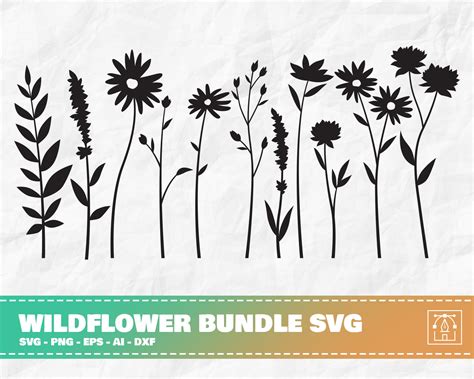 Wildflower Svg Bundle Blumenschnittdatei Blumen Clipart Svg Etsy My