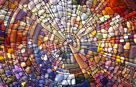 Wallpaper Mosaic Abstraction Pattern Stained Glass Colorful Images