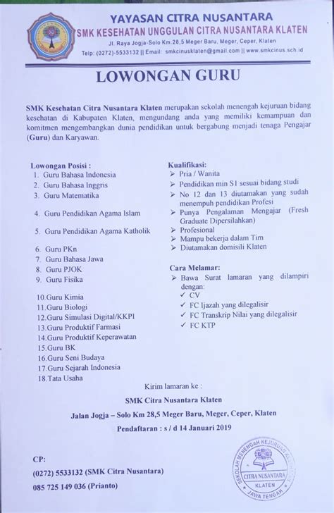 By yunita intan on february 2, 2021. Lowongan Kerja Guru Bk Di Solo - Seputaran Guru