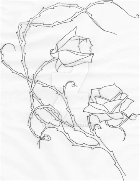 Rose Vine Drawing At Getdrawings Free Download