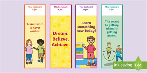 Free Printable Bookmarks With Motivational Quotes Twinkl