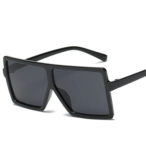 samjune brand retro steampunk frame square male sunglasses men all black oversized big sun