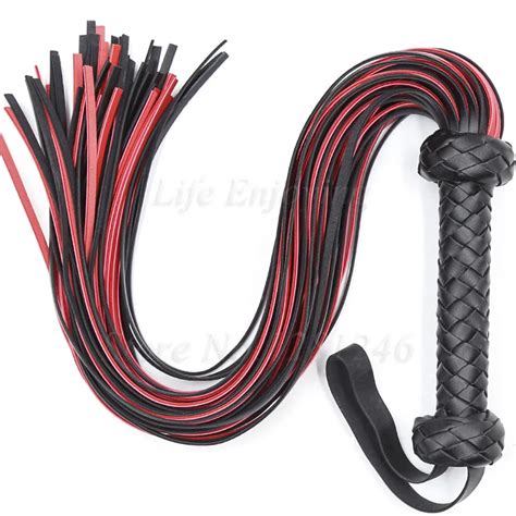 New Bdsm Pu Leather Whips Adults Tassel Tails Bondage Flogger Handle Spanking Knout Sex Slave