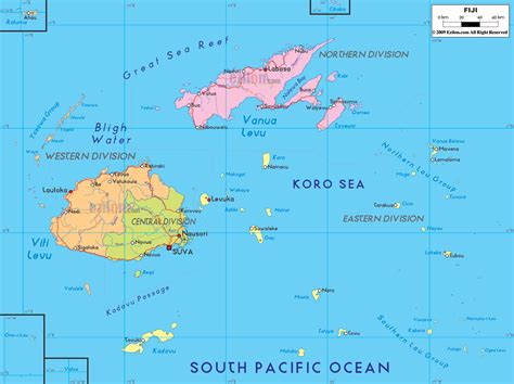 Detailed Political Map Of Fiji Ezilon Maps