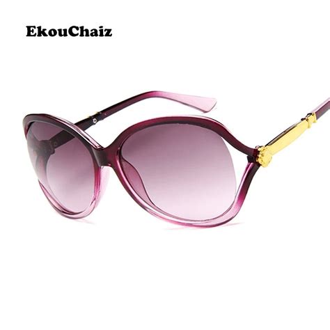 Ekouchaiz 2018 Fashion Goggle Sunglasses Women Eyewear Vintage Polarized Shades Brand Design